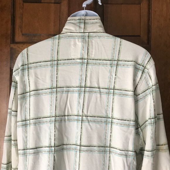 Triple Five Soul Natural White w/Gray & Teal Windowpane Plaid Zip-Up Jacket XL - Picture 11 of 13